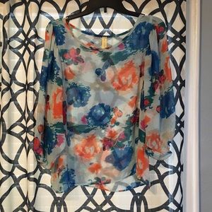 Sheer floral blouse